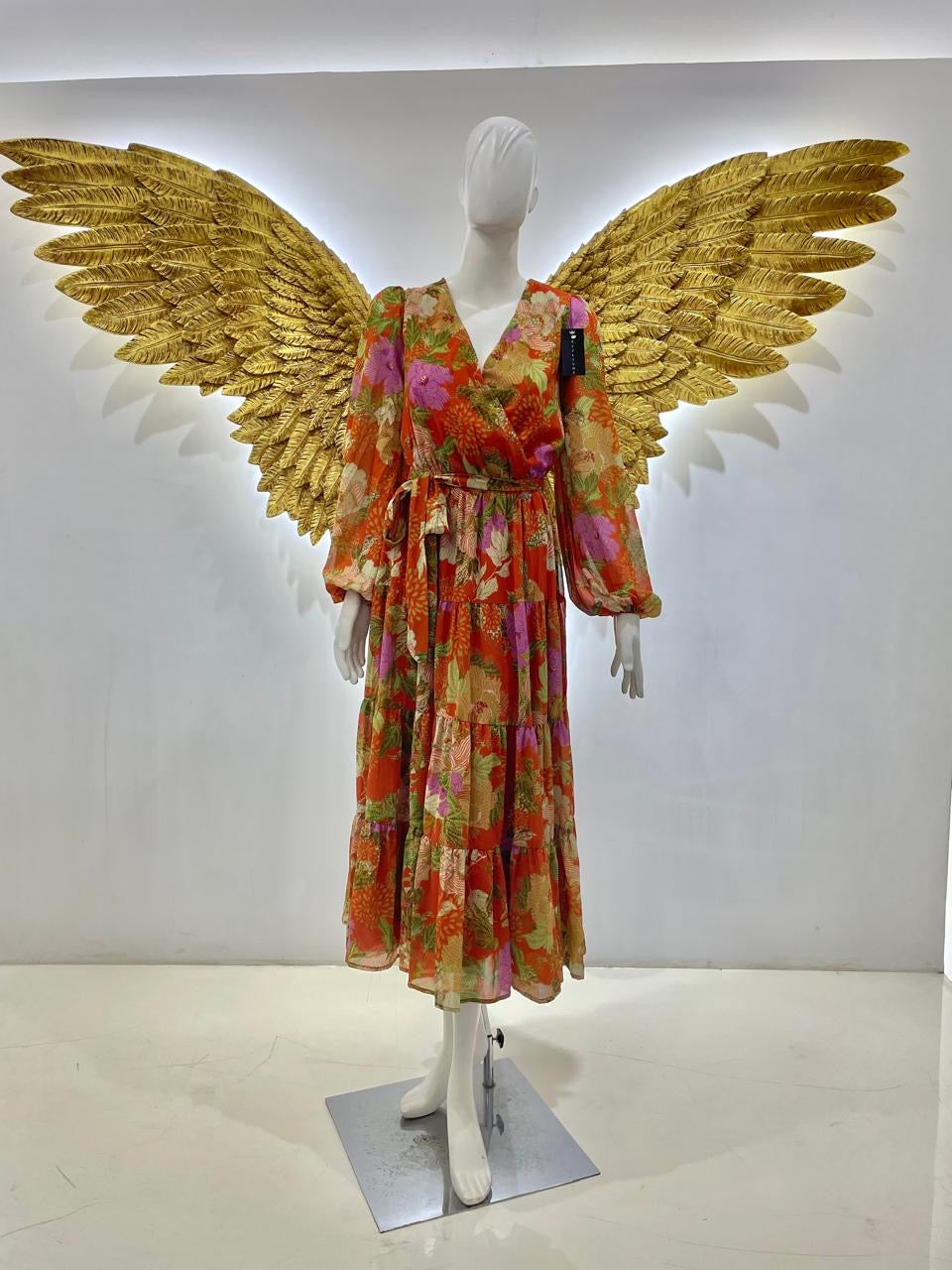 Vestido mangas bombachas floreado
