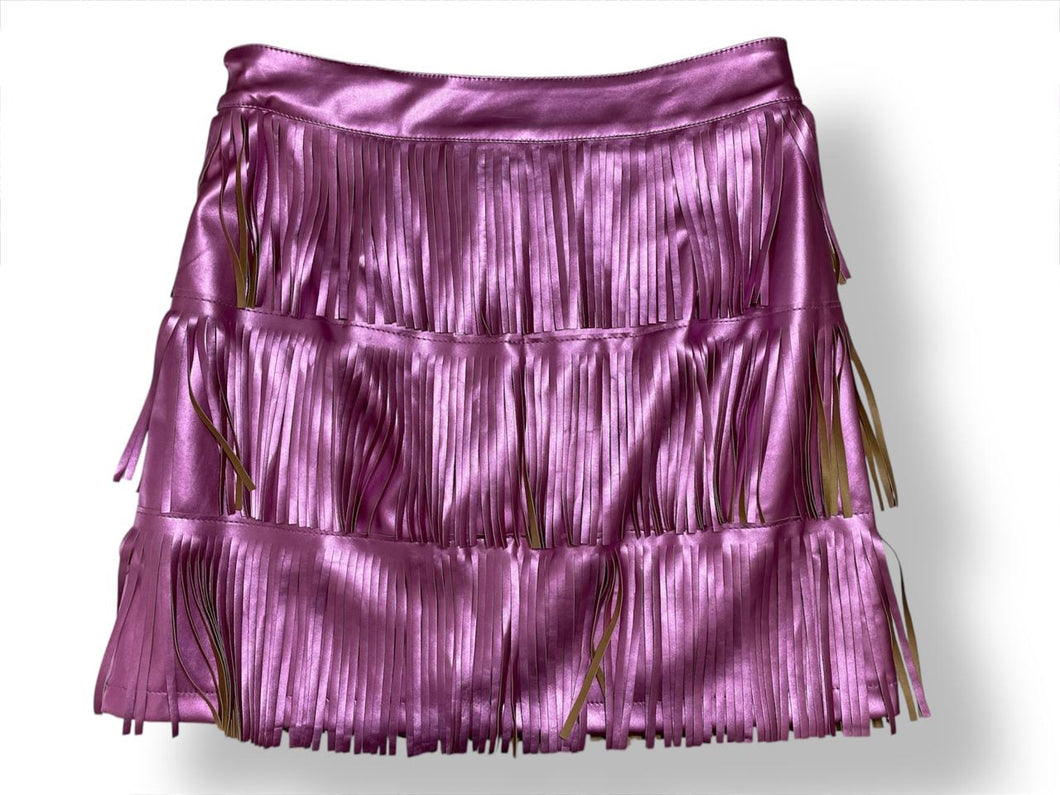 Falda morada flecos
