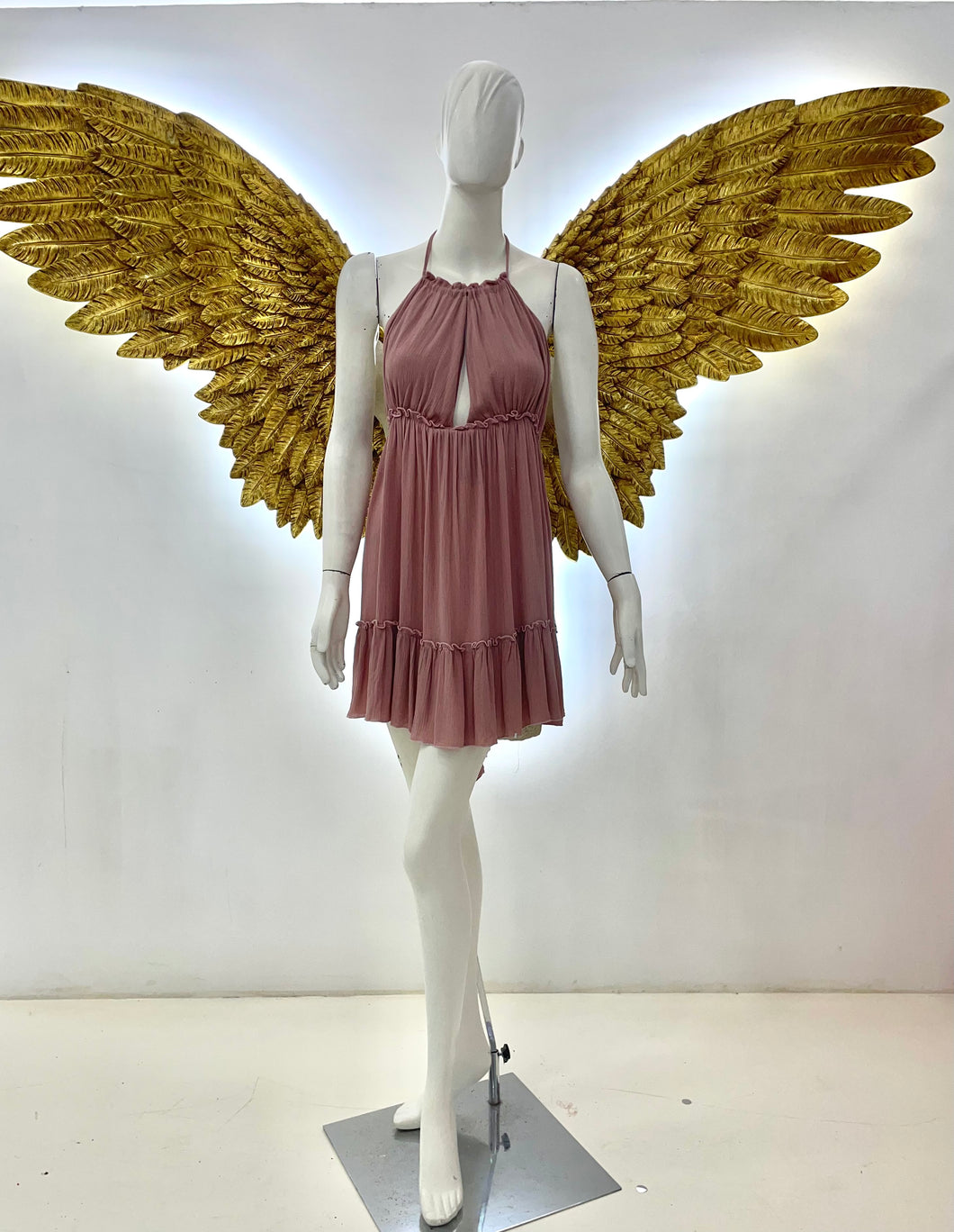 Vestido Corto Rosa Brillos